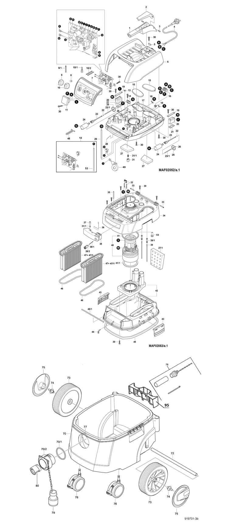 Mafell 919701 Dust extractor S 35 M Spare Parts