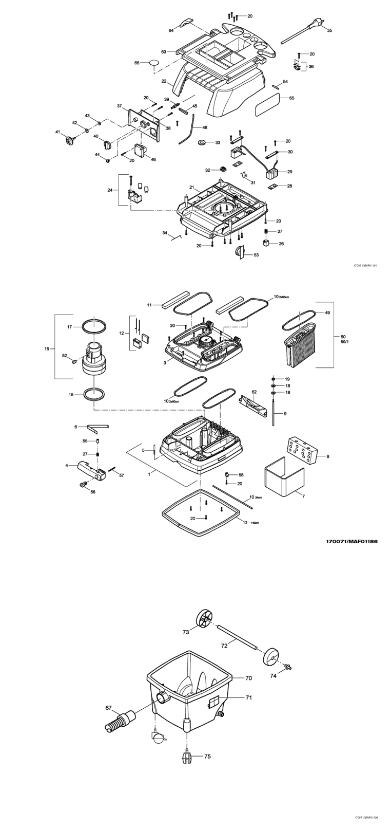 Mafell 915910 Dust Extractor S 25 M Spare Parts