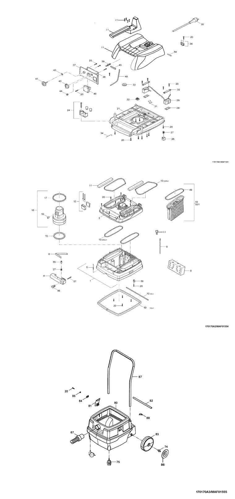 Mafell 915905 Dust Extractor S 50 Spare Parts