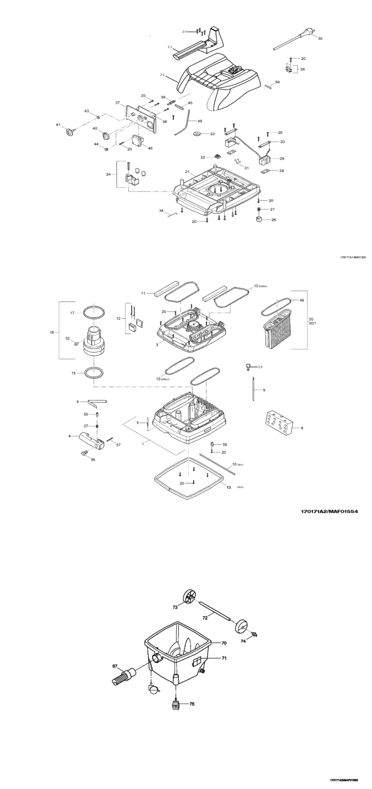 Mafell 915915 Dust Extractor S 25 Spare Parts