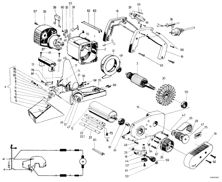 Mafell 923901 ZH 200 E Spare Parts