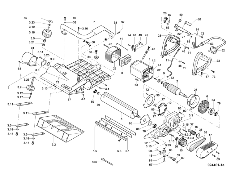 Mafell 925201 Carpentry Planing Machine ZH 205 Ec Spare Parts