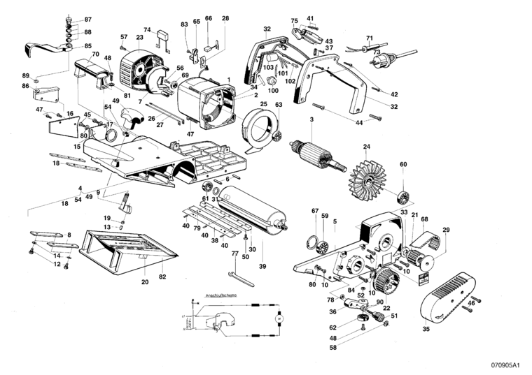 Mafell 924001 Carpentry Planing Machine ZH 280 E up to machine no. 567466 Spare Parts