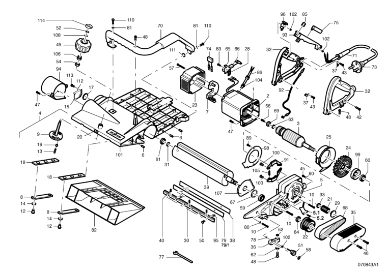 Mafell 924401 Carpentry Planing Machine ZH 320 E up to machine no. 758159 Spare Parts