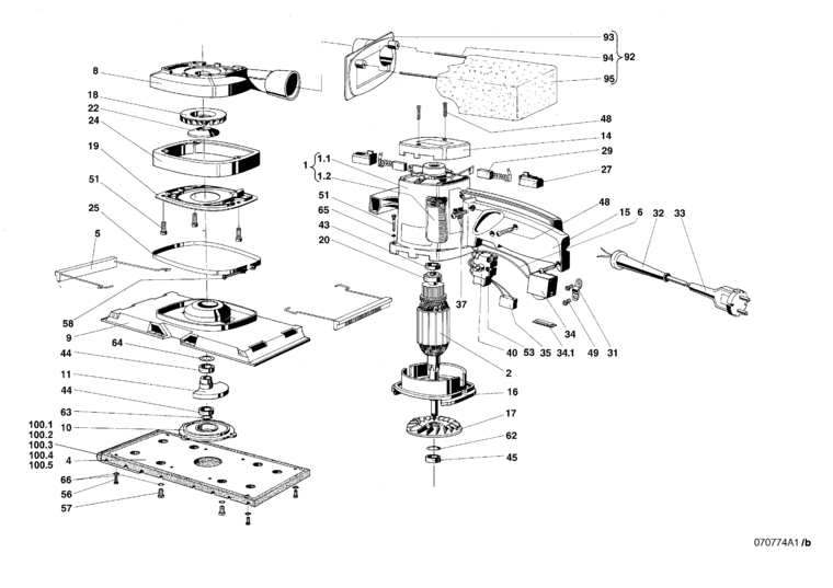 Mafell 912510 Orbital Sander U 115 E Spare Parts