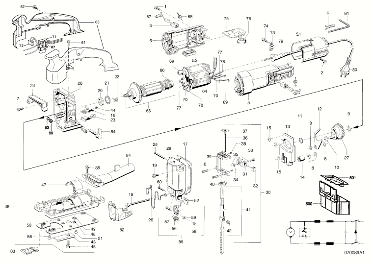 Mafell 913901 Oscillating Jig Saw STA 65 E Spare Parts