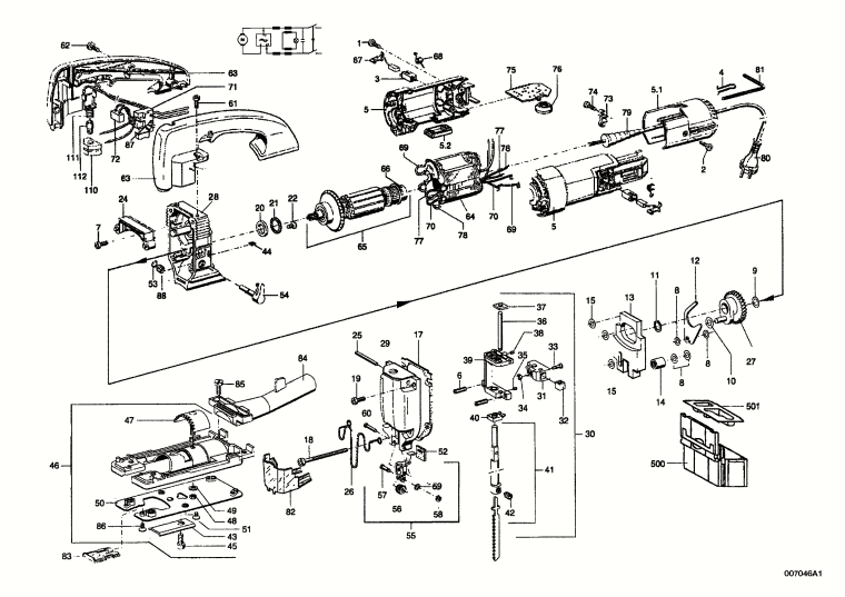 Mafell 913905 Oscillating Jig Saw STAB 65 E in MAFELL-MAX up to machine no. 728092 Spare Parts