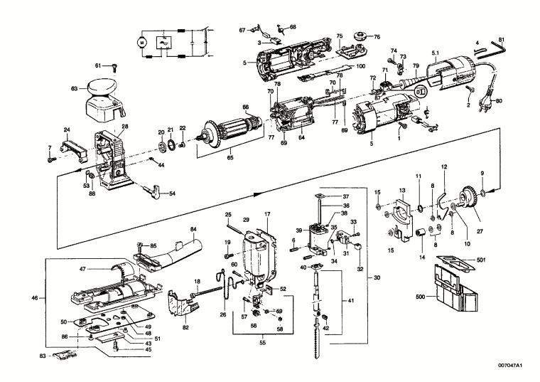 Mafell 913910 Oscillating Jig Saw STAK 65 E in MAFELL-MAX up to machine no. 728092 Spare Parts