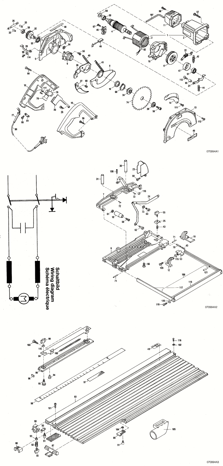 Mafell 913401 Cross-Cutting System KSS 330 up to machine no. 676066 Spare Parts