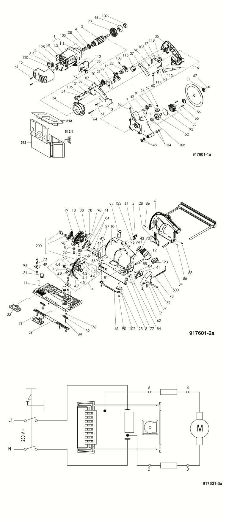 Mafell 917603 Plunge-Cut Saw MT 55 cc MaxiMAX in the MAFELL-MAX up to machine no. 1158826 Spare Parts