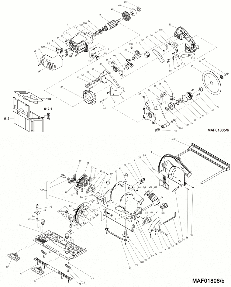 Mafell 917602 Plunge-Cut Saw MT 55 cc MidiMAX in the MAFELL-MAX from machine no. 899220 - 1015447 Spare Parts