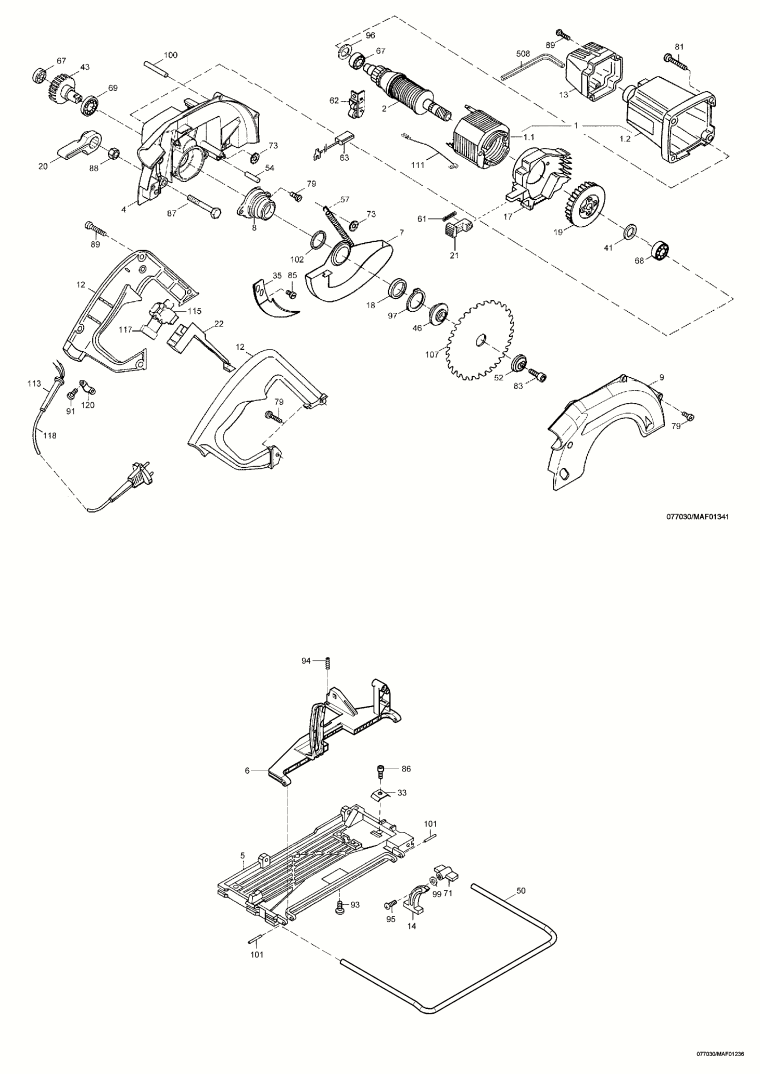 Mafell 915701 Portable Circular Saw MS 55 Spare Parts