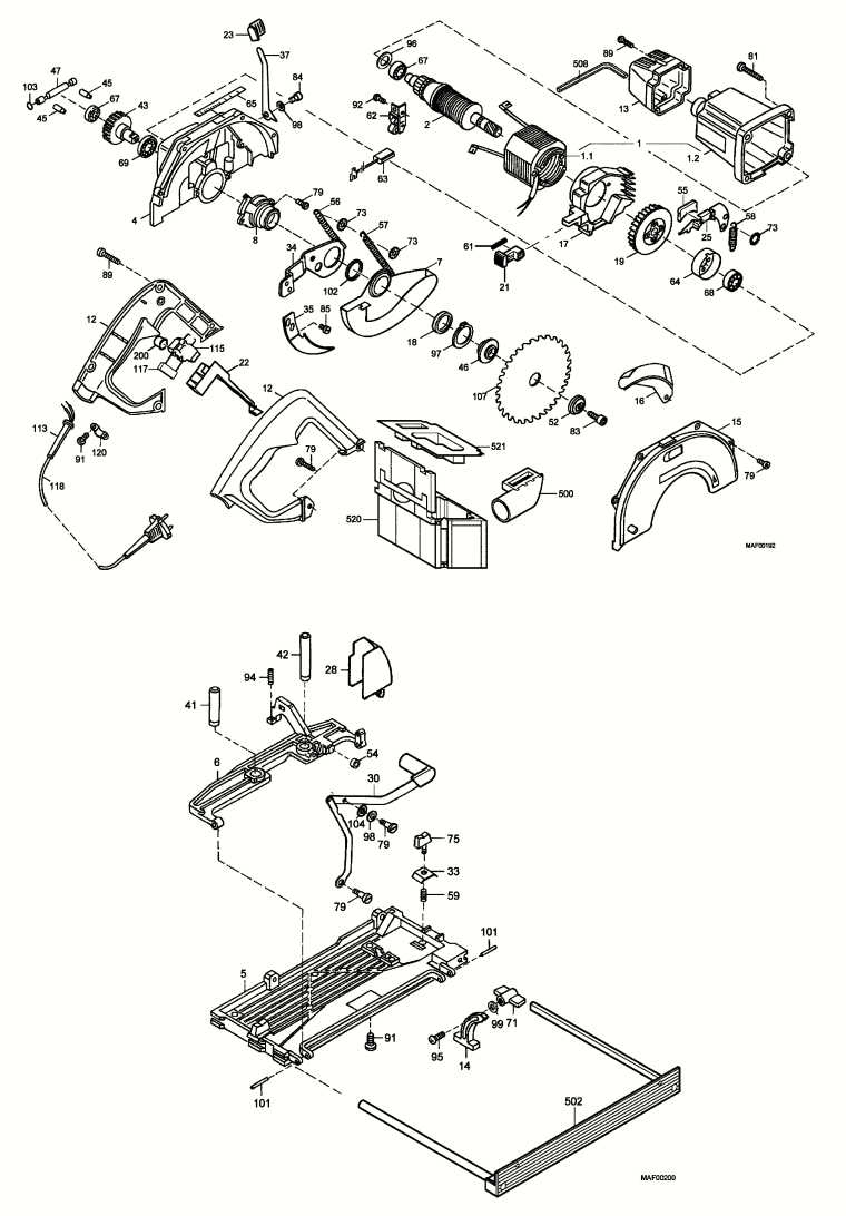 Mafell 914301 Portable Circular Saw KSP 55 Spare Parts