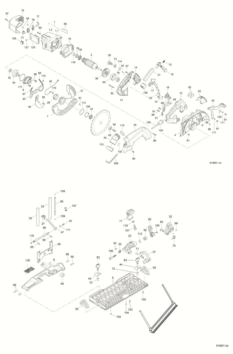 Mafell 919001 Portable Circular Saw K 65 cc Spare Parts