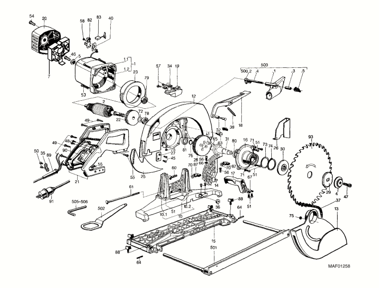 Mafell 924301 Portable Circular Carpentry Saw MKS 125 E Spare Parts