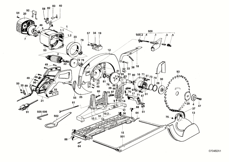 Mafell 924301 Portable Circular Carpentry Saw MKS 125 E up to machine no. 761813 Spare Parts