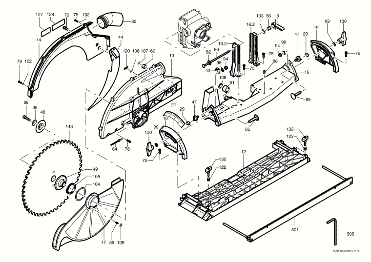 Mafell 924701 Portable Circular Carpentry Saw MKS 145 Ec up to machine no. 924686 Spare Parts