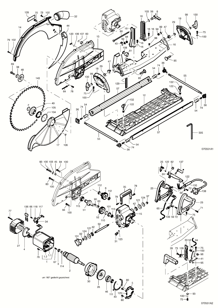 Mafell 924501 Portable Circular Carpentry Saw MKS 165 E up to machine no. 581702 Spare Parts