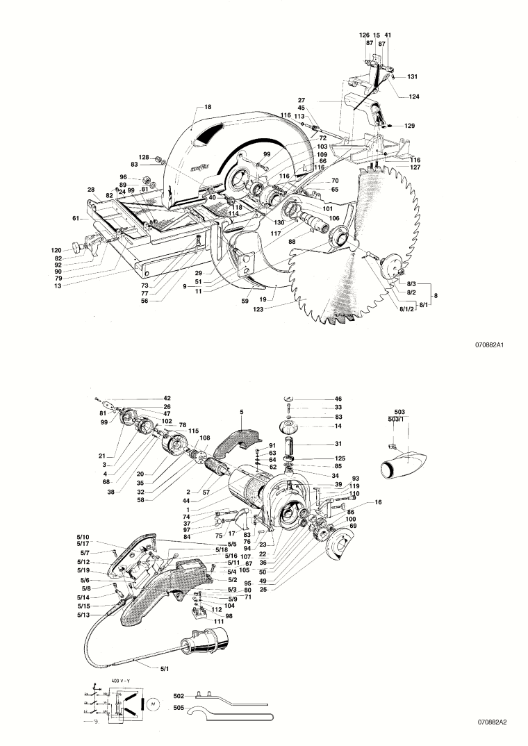 Mafell 923101 Portable Circular Saw FSG 165 K Spare Parts