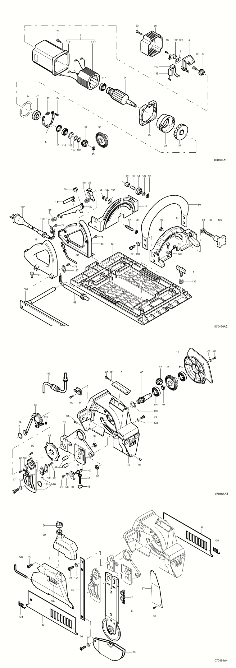 Mafell 924601 Carpenters Chain Saw ZS 260 E up to machine no. 751522 Spare Parts