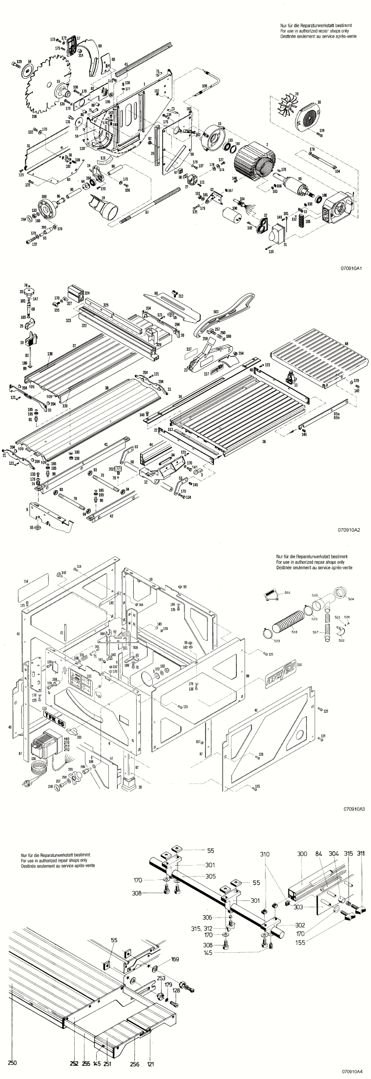 Mafell 971201 Table and Panel Saw TFK 85 L Spare Parts