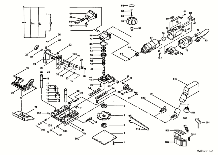 Mafell 915601 Biscuit Jointer LNF 20 in the MAFELL-MAX Spare Parts