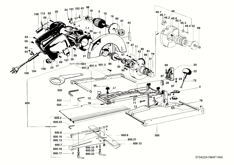 Mafell 913501 Groove-Cutting Machine NFU 32 Spare Parts