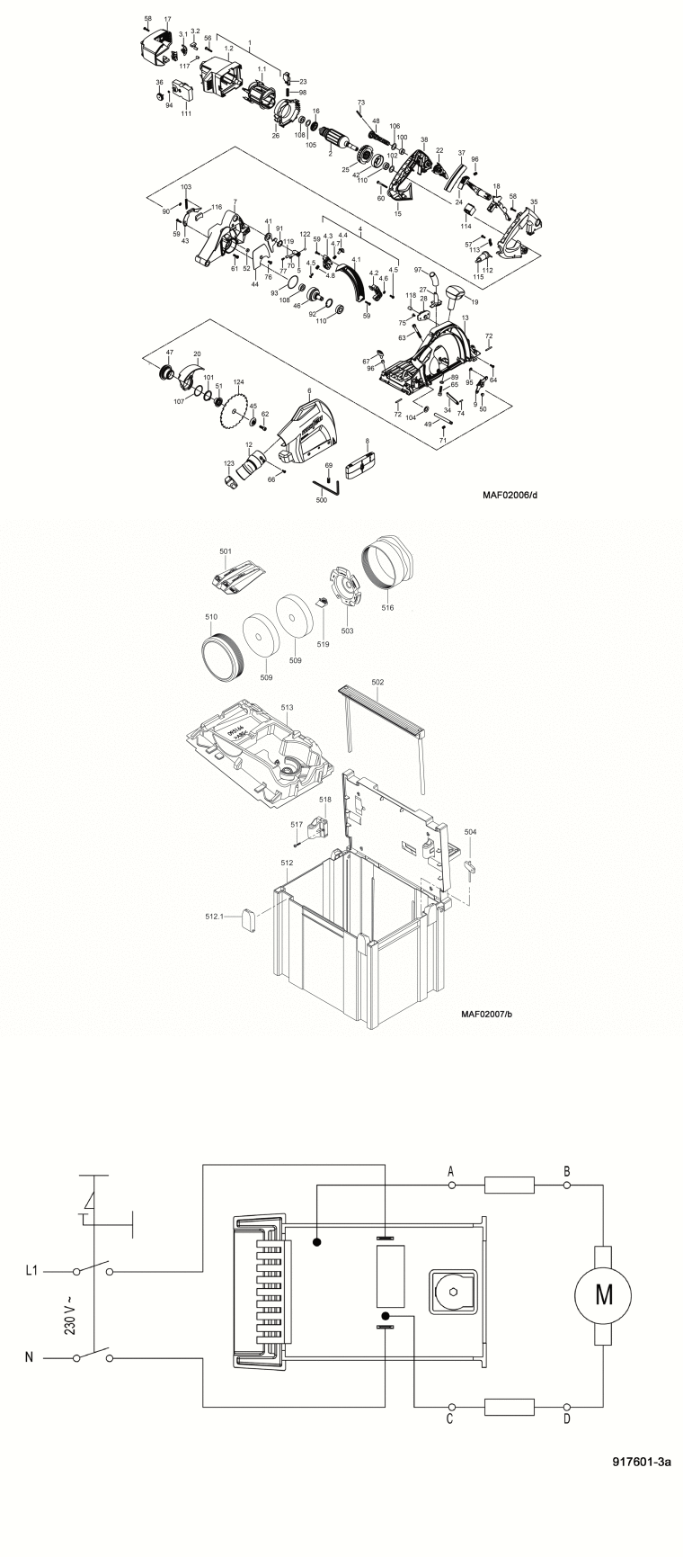 Mafell 917801 Multi-cutter MF 26 cc AF-MAX in the MAFELL-MAX up to machine no. 1158834 Spare Parts