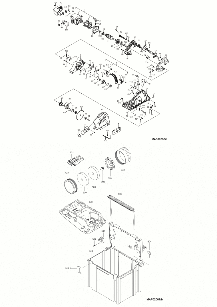 Mafell 917801 Multi-cutter MF 26 cc AF-MAX in the MAFELL-MAX up to machine no. 1115057 Spare Parts