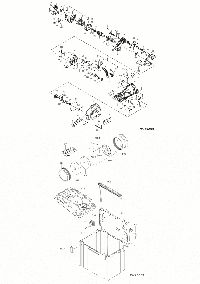 Mafell 917802 Multi-cutter MF 26 cc GF-MAX in the MAFELL-MAX  up to machine no. 1116023 Spare Parts