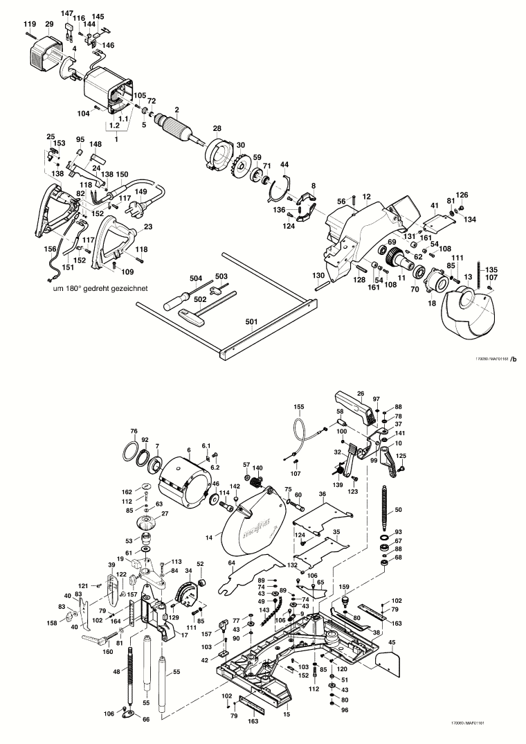 Mafell 925001 Carpenters Skew Notch, Lap-Joint and Tenon Cutting Machine ZK 115 Ec Spare Parts