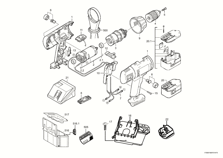 Mafell 916601 Cordless Drill Driver BS 12 V in MAFELL-MAX Spare Parts