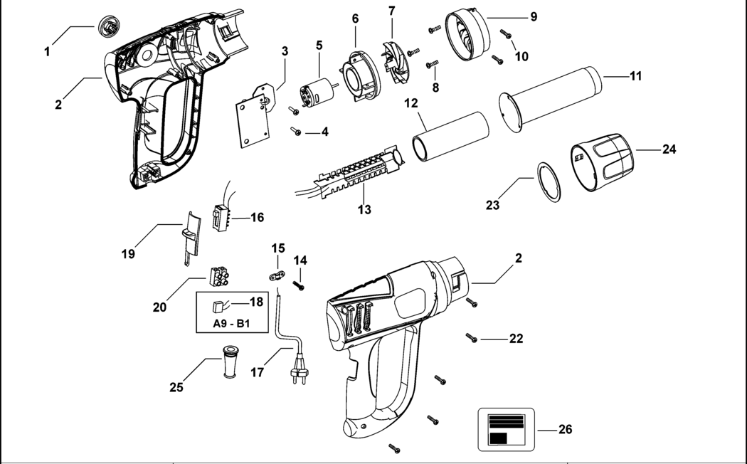 Stanley STEL670 Type 1 Heatgun Spare Parts