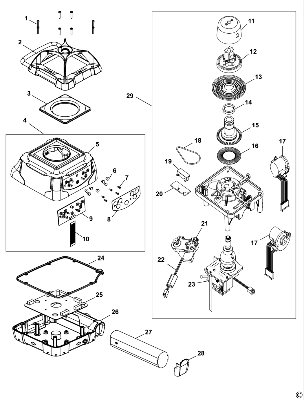 Stanley RL250GR Type 1 Rotary Laser Spare Parts