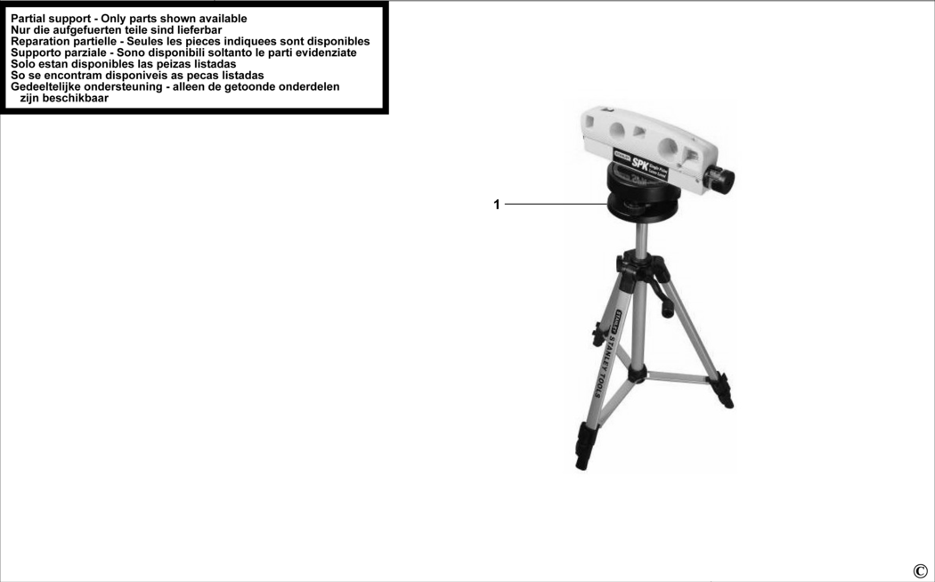 Stanley SPK Type 1 Spotline Laser Spare Parts