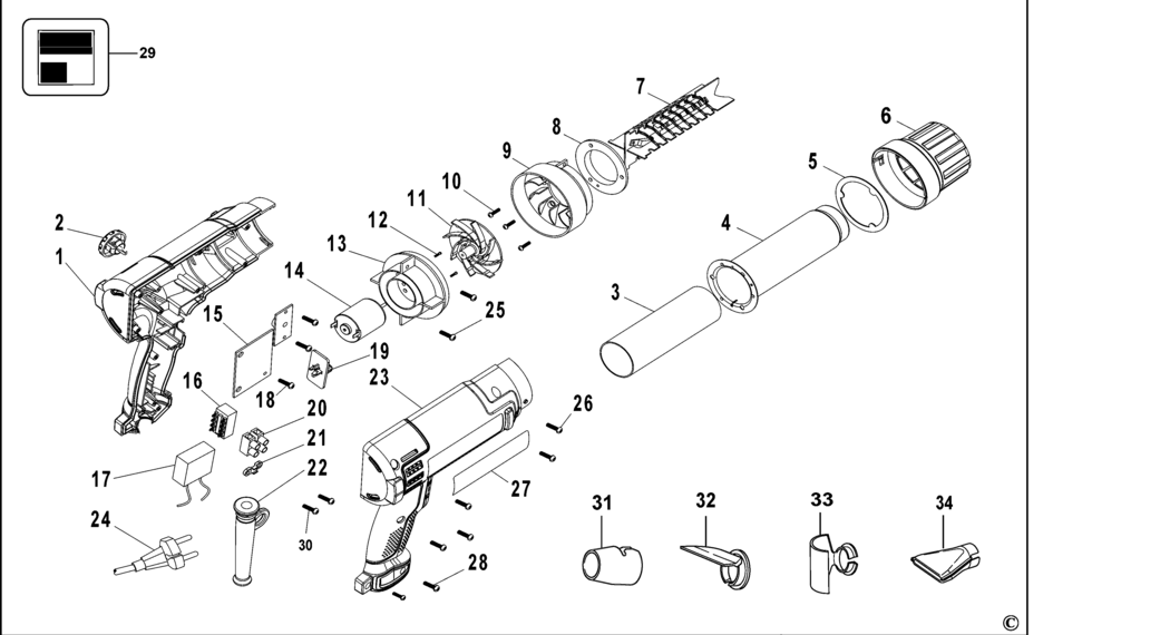 Stanley FME670 Type 1 Heatgun Spare Parts