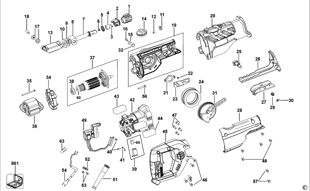 Stanley FME365 Type 1 Cut Saw Spare Parts