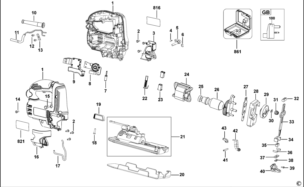 Stanley FME340 Type 1 Jigsaw Spare Parts