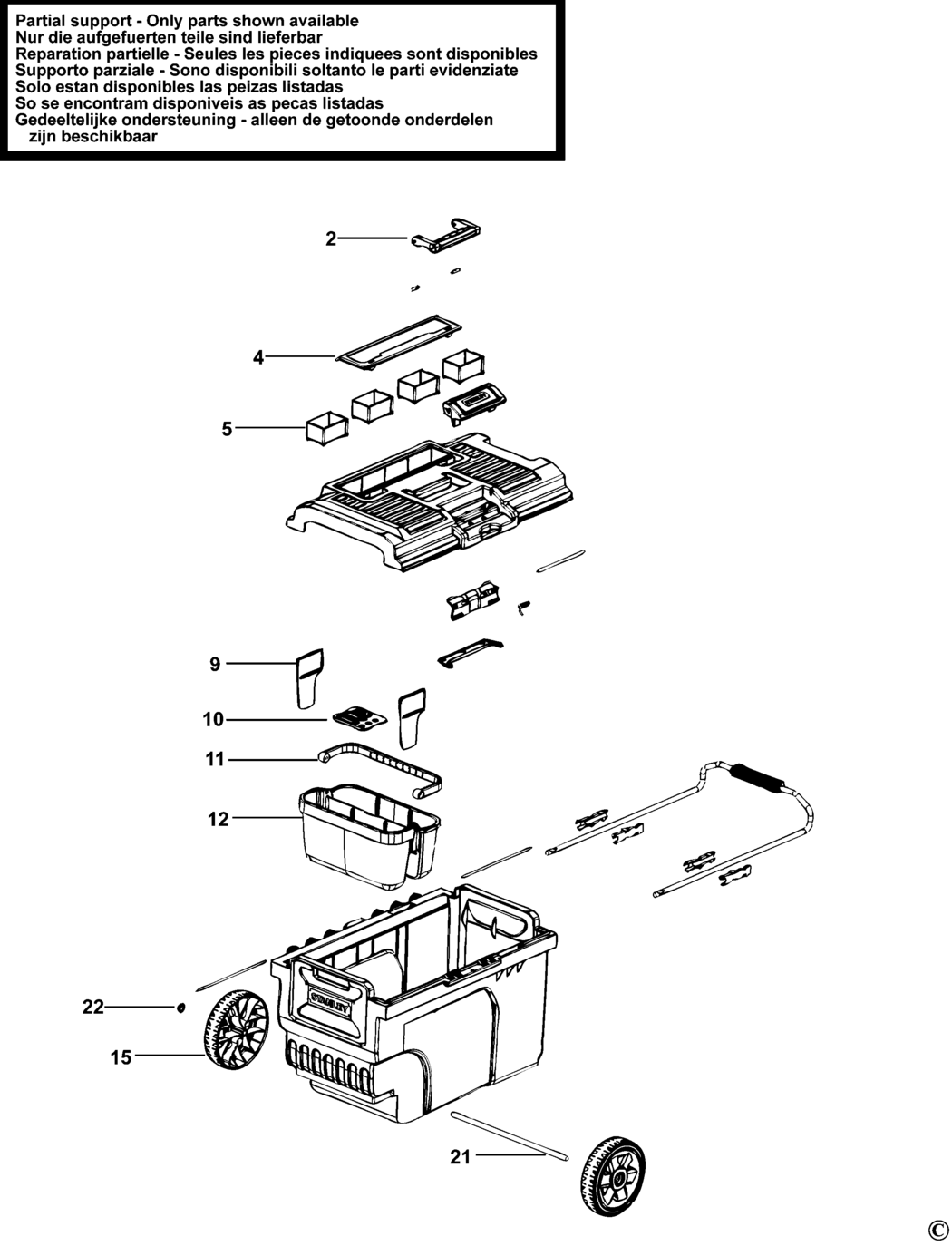 Stanley STST1-70715 Type 1 Workbox Spare Parts