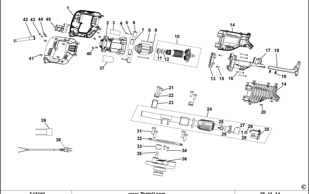 Stanley STPT0900 Type 1 Reciprocating Saw Spare Parts