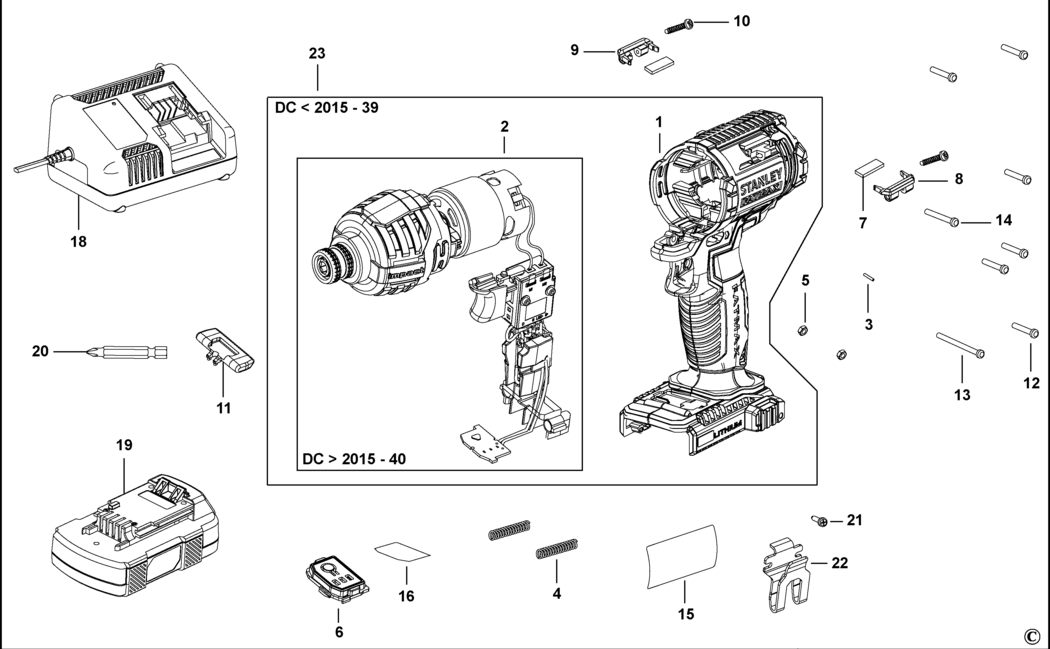 Stanley FMC645 Type 1 Impact Driver Spare Parts