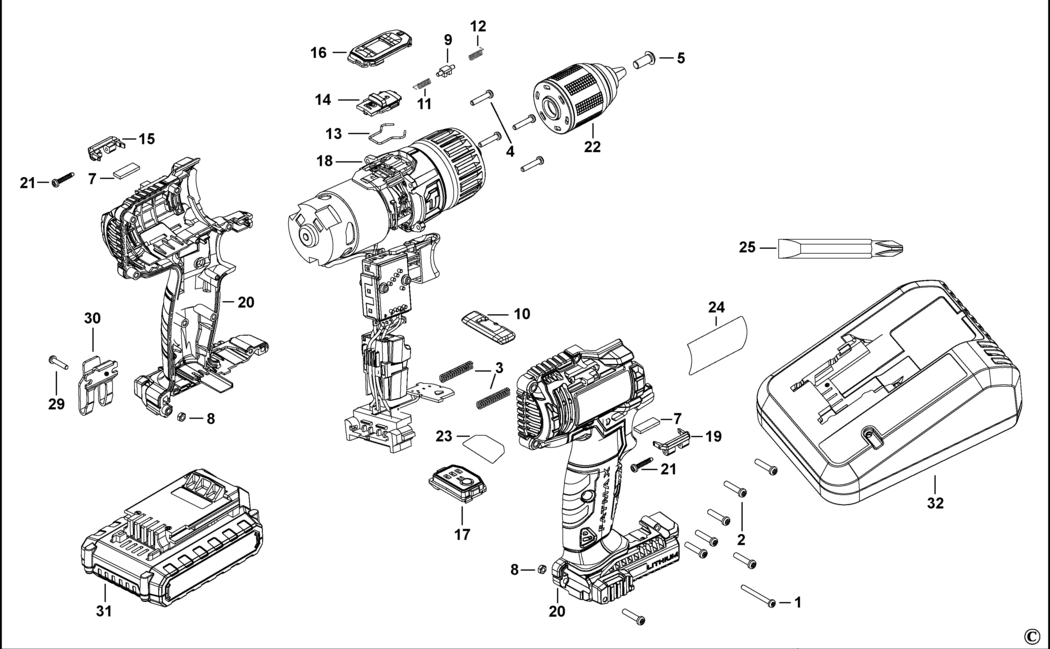 Stanley FMC625 Type 1 Hammer Drill Spare Parts