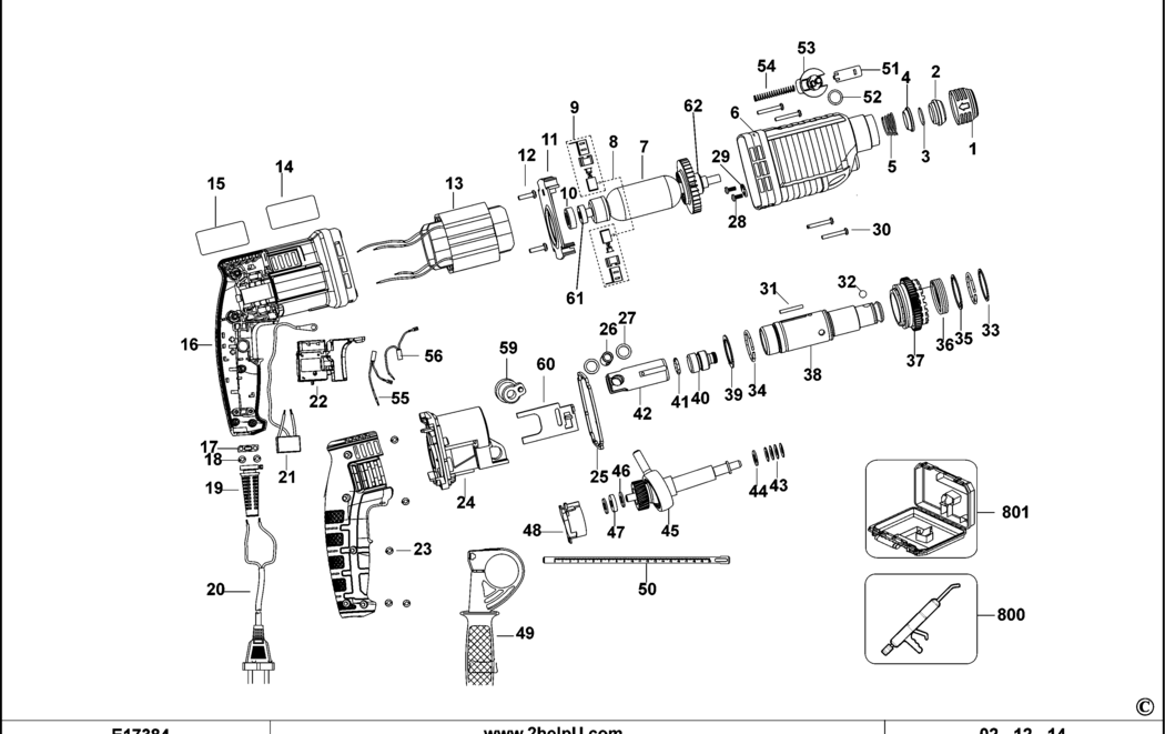 Stanley STHR223K Type 1 Hammer Drill Spare Parts