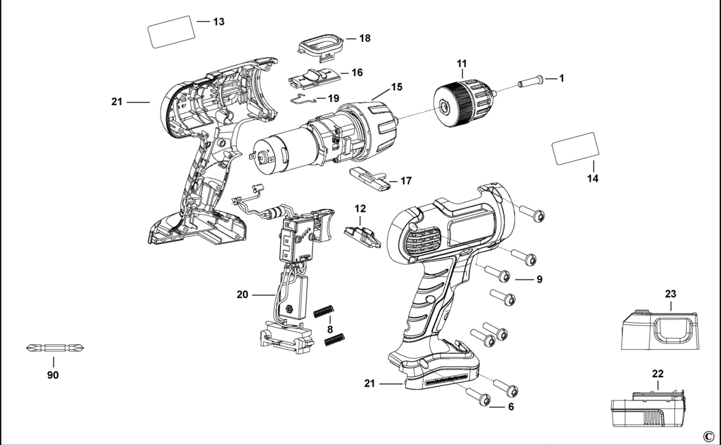 Stanley STDC12HBK Type 1 Drill Spare Parts