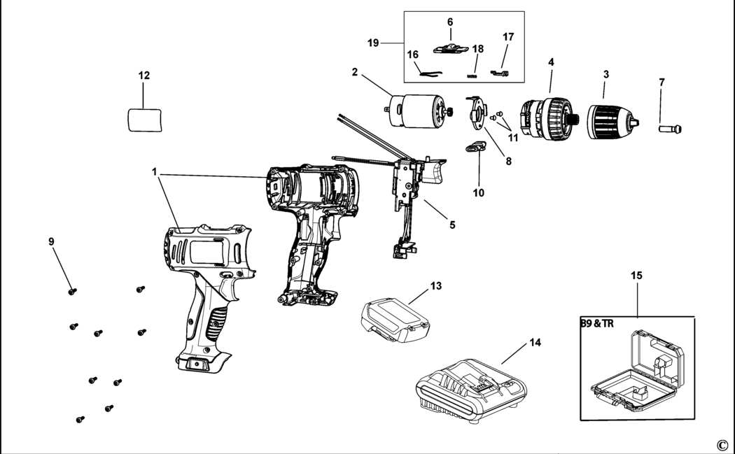 Stanley SCD12S2 Type 1 Cordless Drill Spare Parts