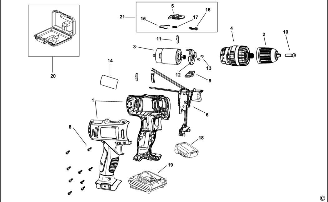 Stanley SCH12S2 Type 1 Hammer Drill Spare Parts