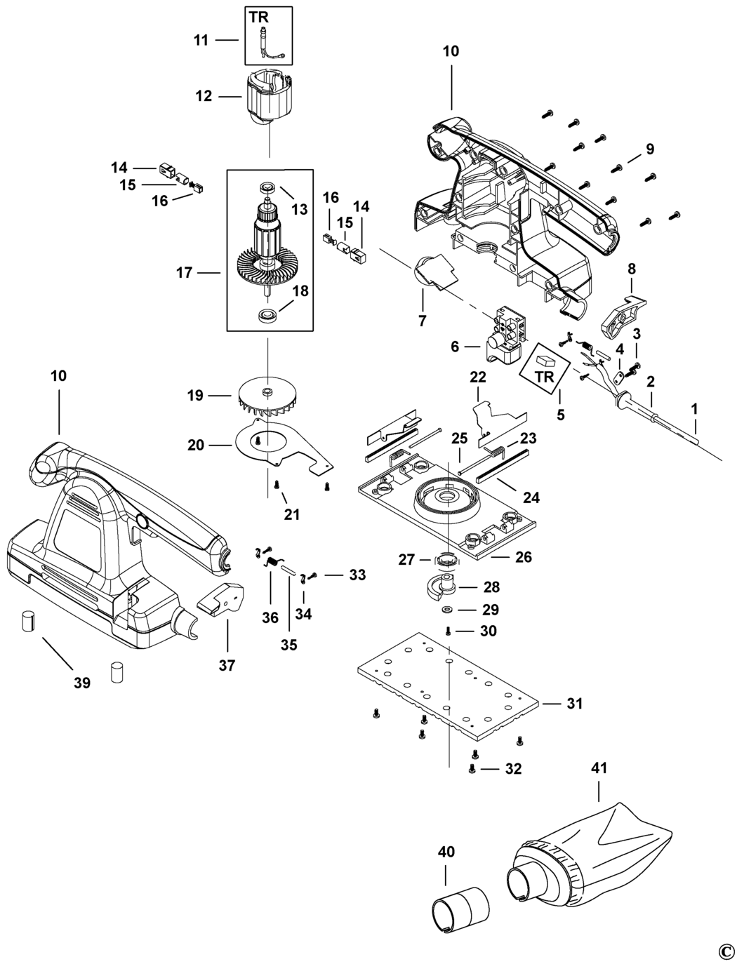 Stanley SSS310 Type 1 Sander Spare Parts