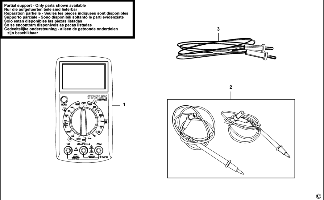Stanley STHT0-77364 Type 1 Multimeter Spare Parts