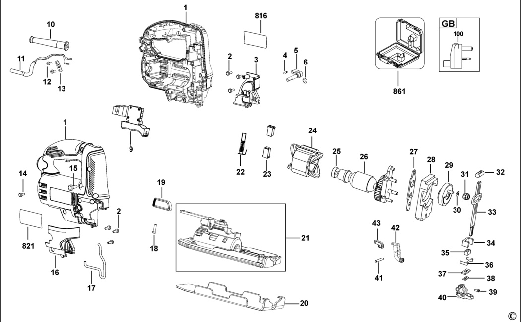 Stanley FME340 Type 2 Jigsaw Spare Parts