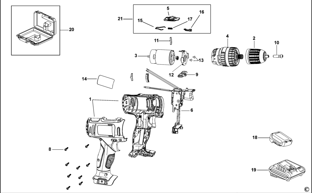 Stanley FMC021 Type 1 C'less Drill/driver Spare Parts